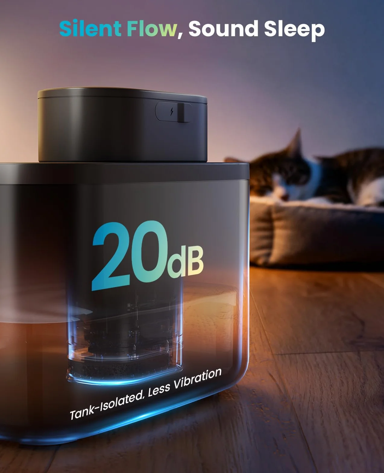 Fuente de agua para gatos con bandeja de acero inoxidable: 3,2 L oneisall Fuente inalámbrica para mascotas para gatos de interior, dispensador de agua automático a pilas para beber, ultra silencioso