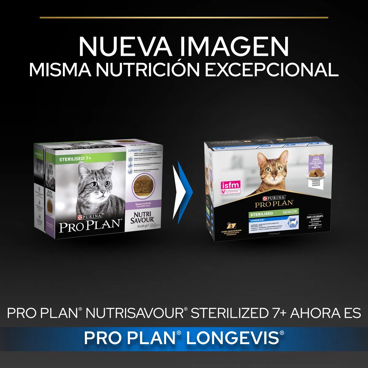 Purina Pro Plan Comida Húmeda para Gato Esterilizado Adulto Pack surtido, 4 packs de 10 sobres de 85g