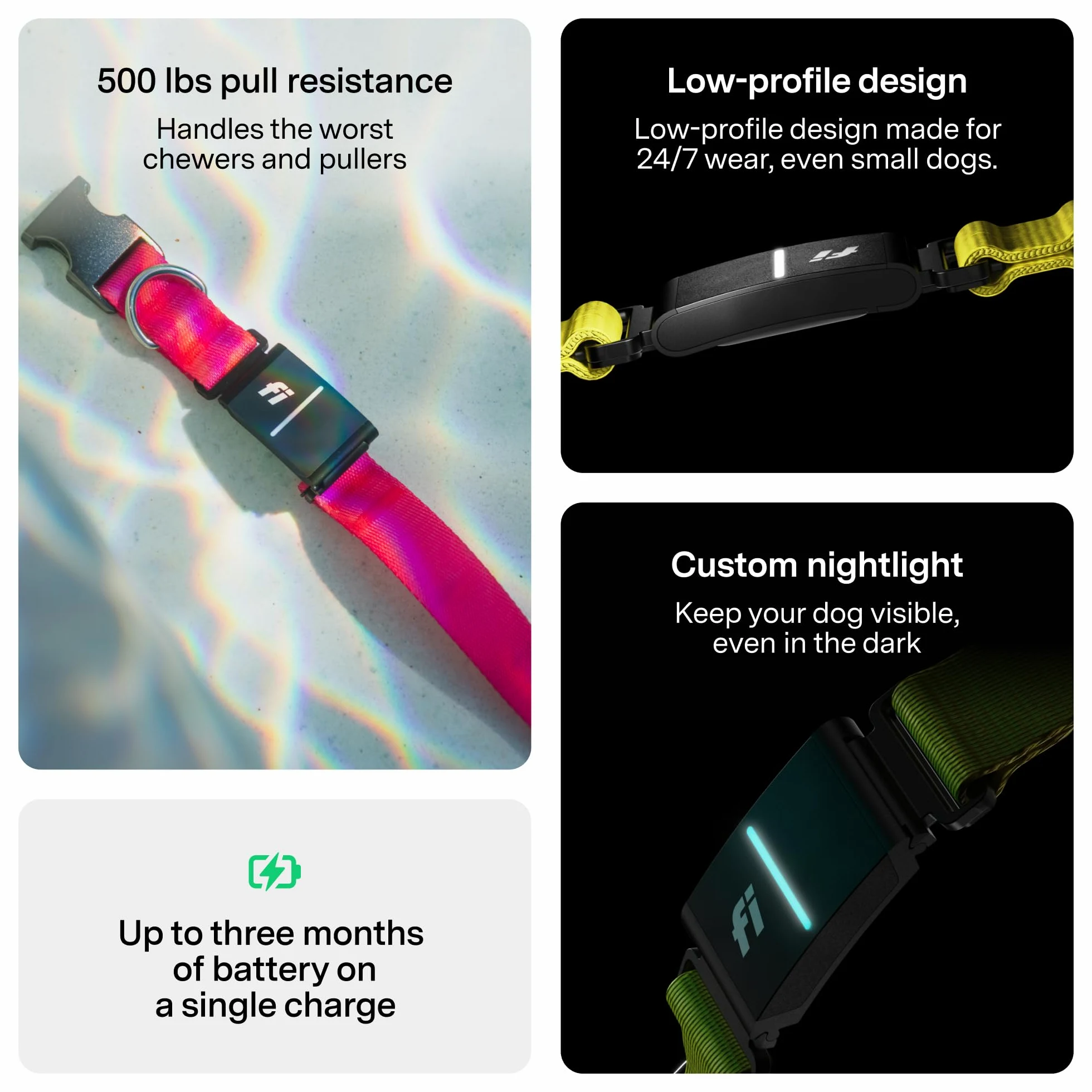 Collar rastreador inteligente para perros de la serie Fi 3+ [Miembrosía de 6 meses incluida] GPS para perros, monitor de salud y comportamiento AI, valla virtual, alertas de escape, resistente al agua