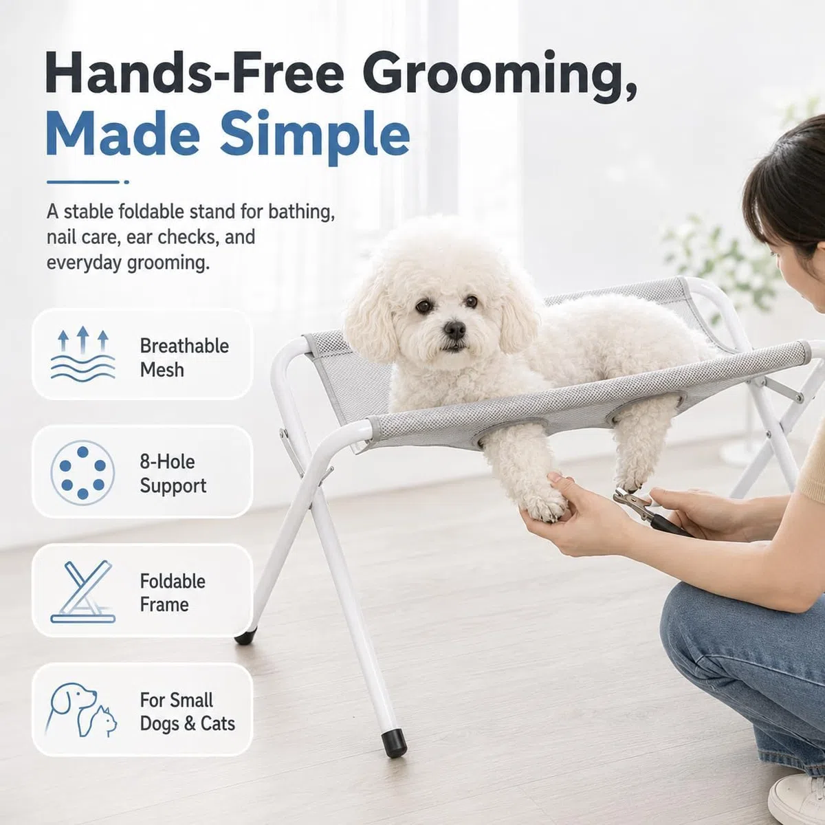 Hamaca De Baño para Perros con Soporte Plegable para Perros Pequeños Y Gatos. Pink