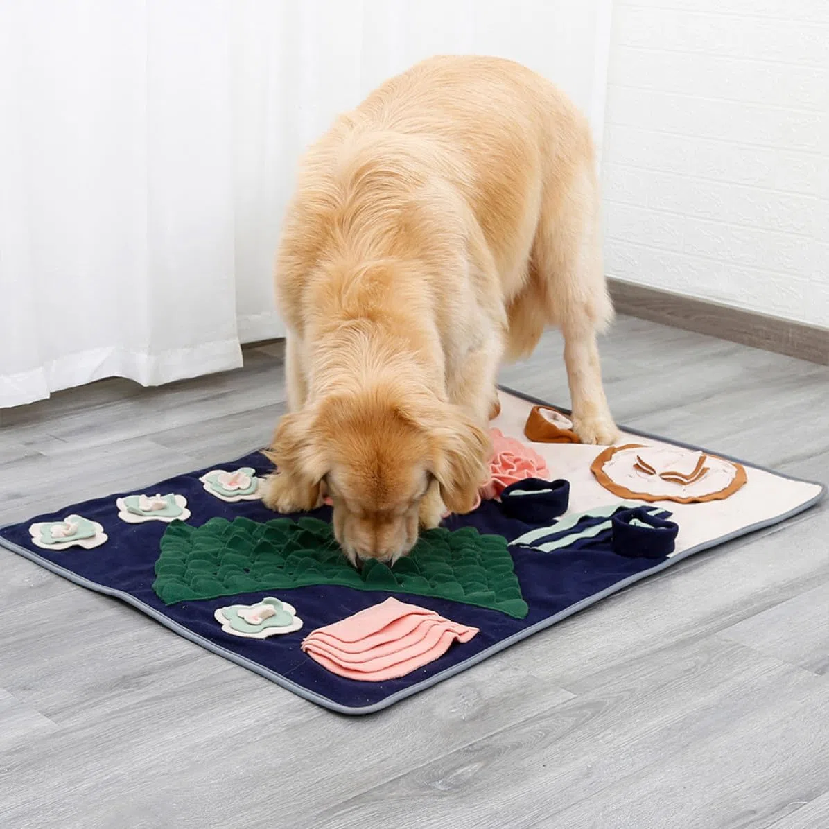 Tapete Floral para Comer Lento Perros, Entrenamiento Olfativo Plegable