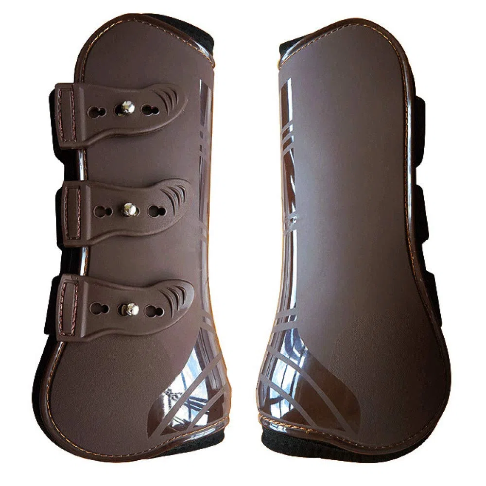 Protectores para Caballos 4 Unids Caballo Equitación Amortiguador Show Salto Pierna Protección Ecuestre Deportes Tendón Y Fetlock Boots Set (Black, XL)