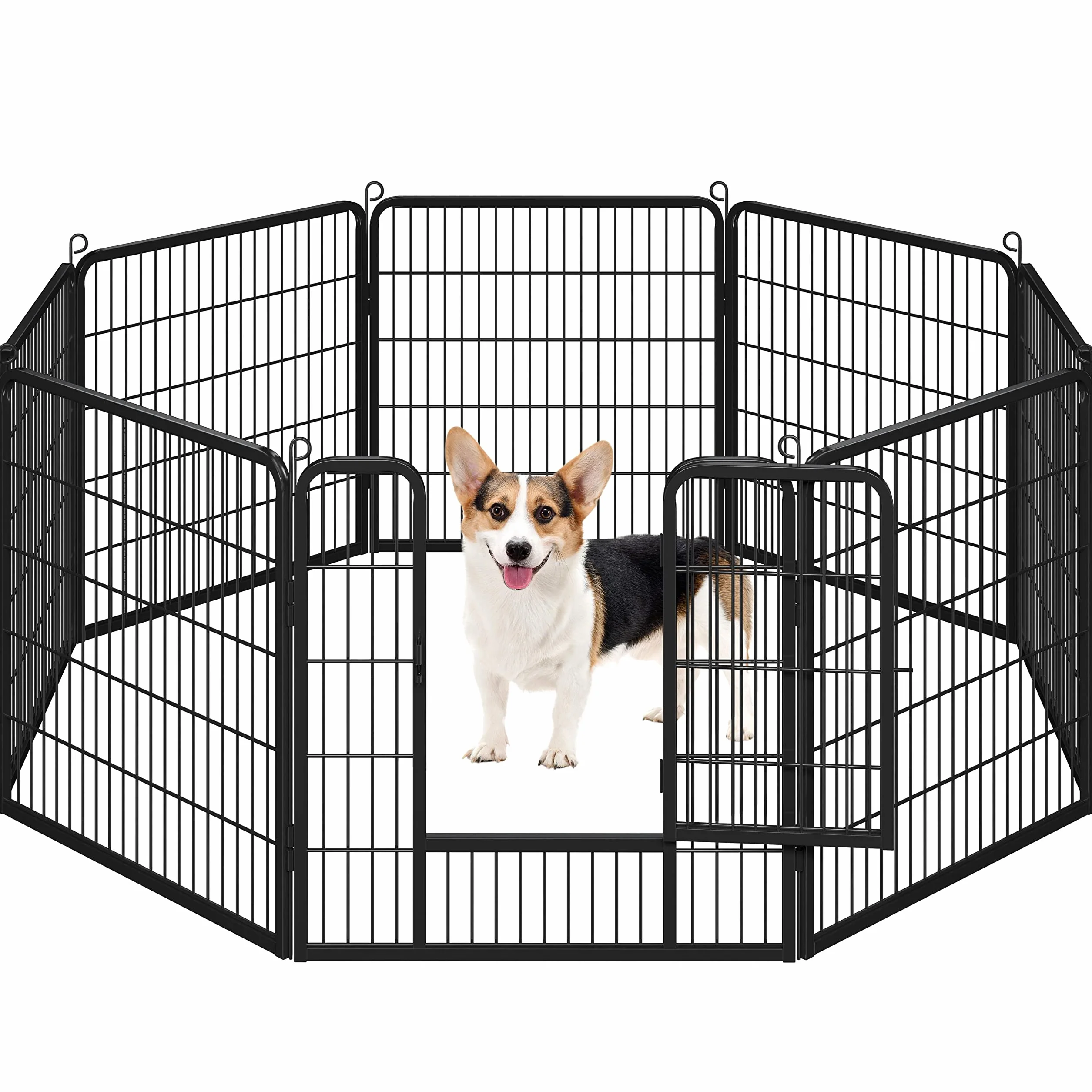 Yaheetech 8pcs Valla para Perros Metálica Corral Plegable 80x80 cm | para Animales Pequeños para Mascotas