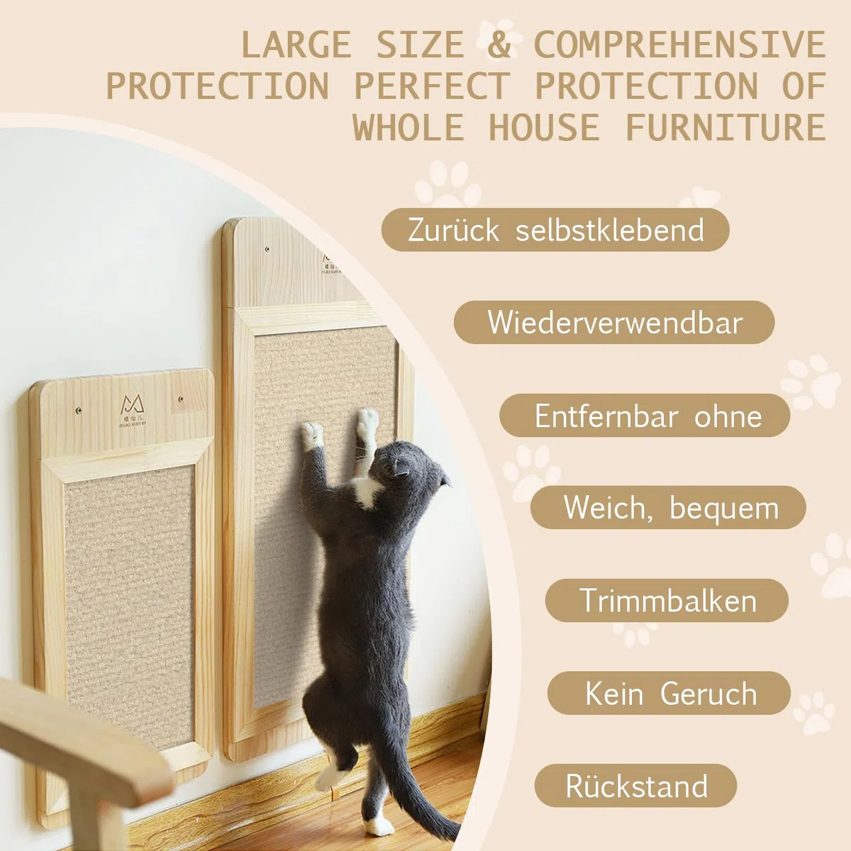 Alfombrilla protectora autoadhesiva contra arañazos para sofá y pared, 60 x 400 cm, protección antiarañazos, sofá y gatos, protección recortable contra arañazos de gatos, DIY garras, alfombra para