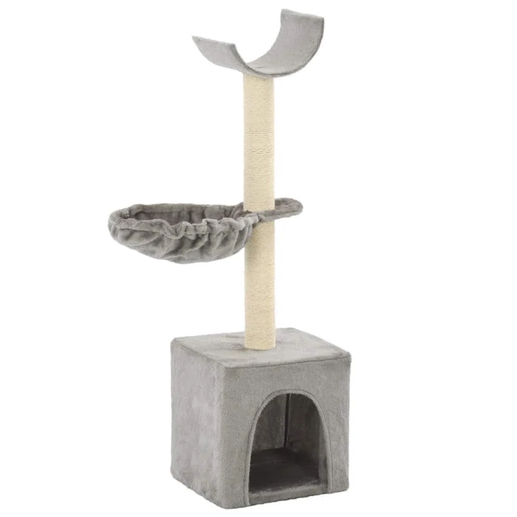Chusui Rascador para Gatos con Poste de sisal, Arbol para Gatos, Gatos Accesorios, Arranhador para Gatos, Arbol Rascador Gatos, 105 cm Gris