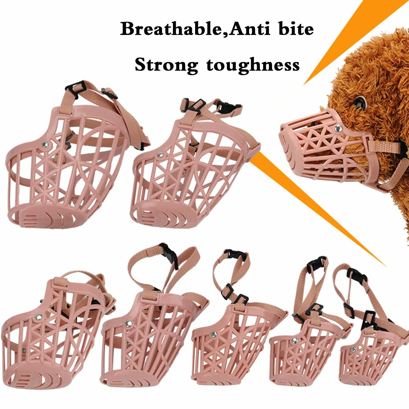 Bozal para Perros, Bozal antimordeduras for Perros, bozal Suave for, antiladridos for, Transpirable, Ajustable, diseño humanizado, Permite jadear(No. 7)