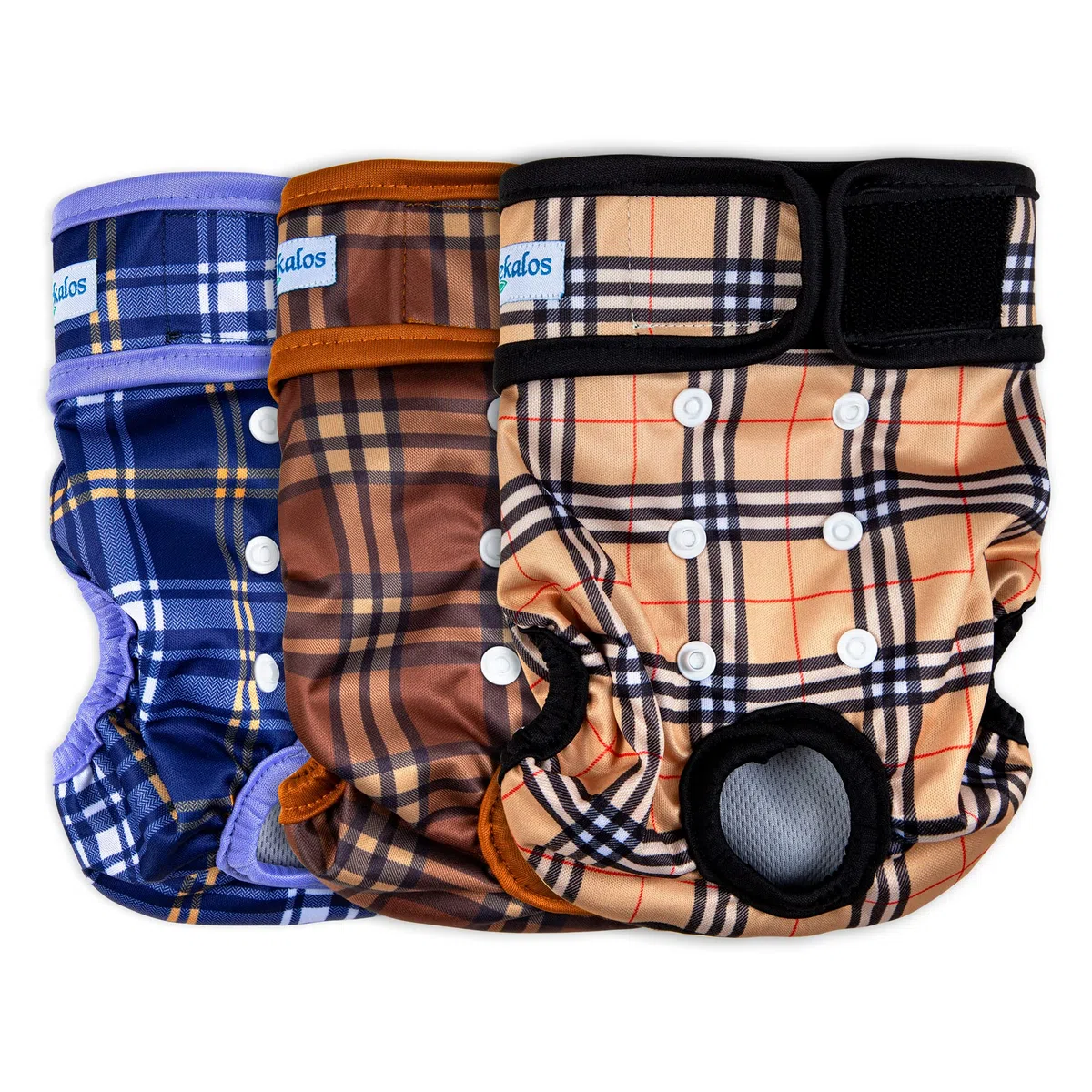Leekalos Pañales reutilizables y lavables para perros hembra (paquete de 3) - Pañales para perras altamente absorbentes - Pañales de tamaño ajustable para cachorros para bragas de período de perro