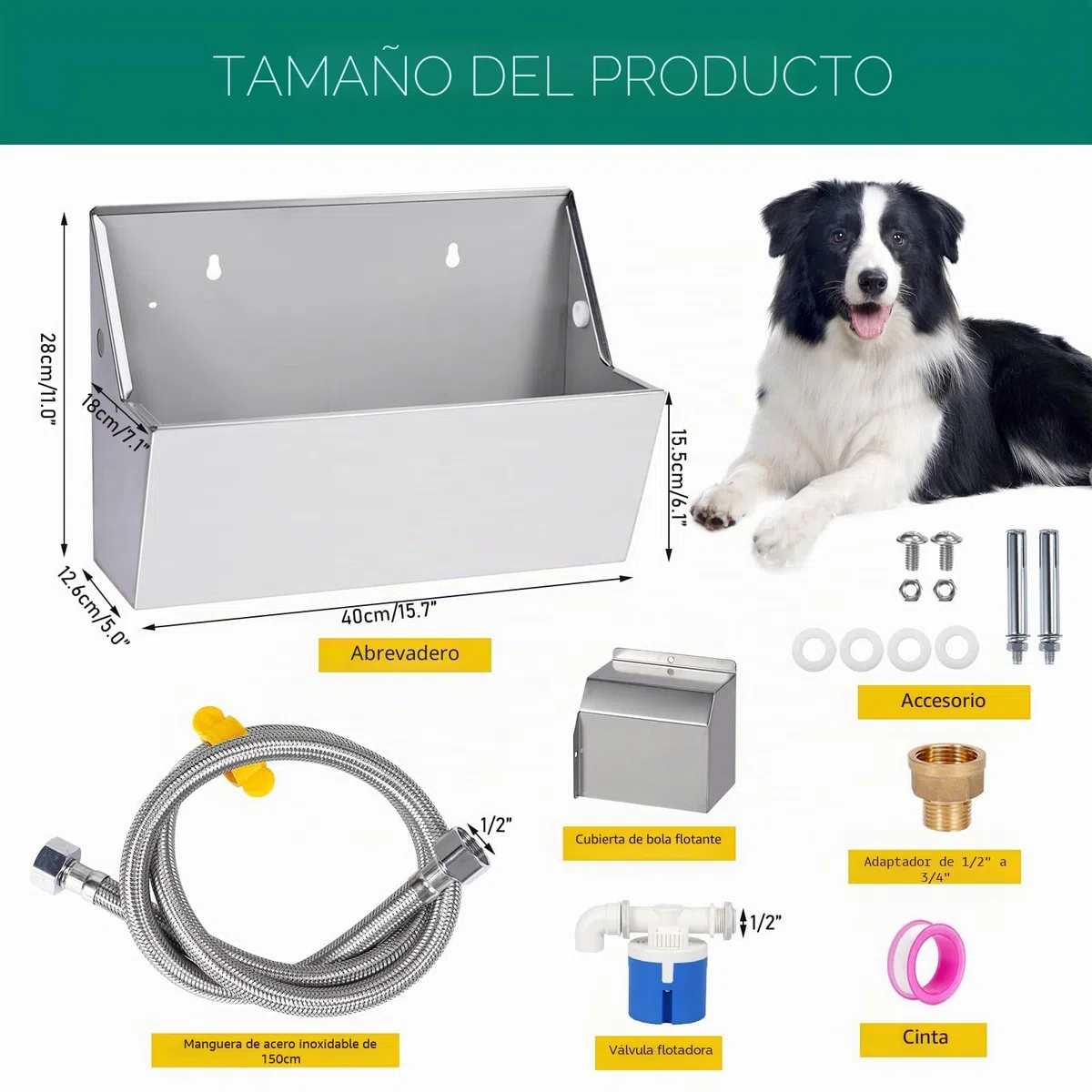 Bebedero Automático para Perros, Dispensador de Agua para Perros de 8L con Llenado Automático, Bebedero de Agua de Exterior para Animales de Granja, Caballos y Pollos