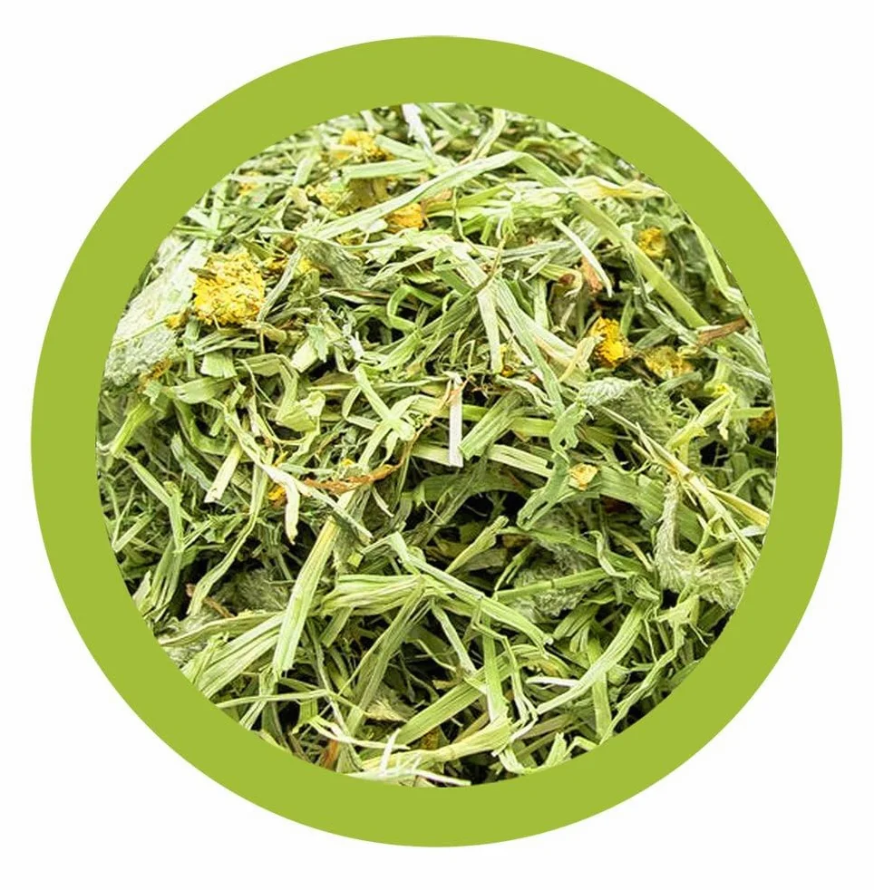 Paglianatura Kit de 6 Bolsas de heno Natural de 1300 g y manzanilla, alimento para Conejos, cobayas y roedores, Rico en Fibra, calmante y digestivo