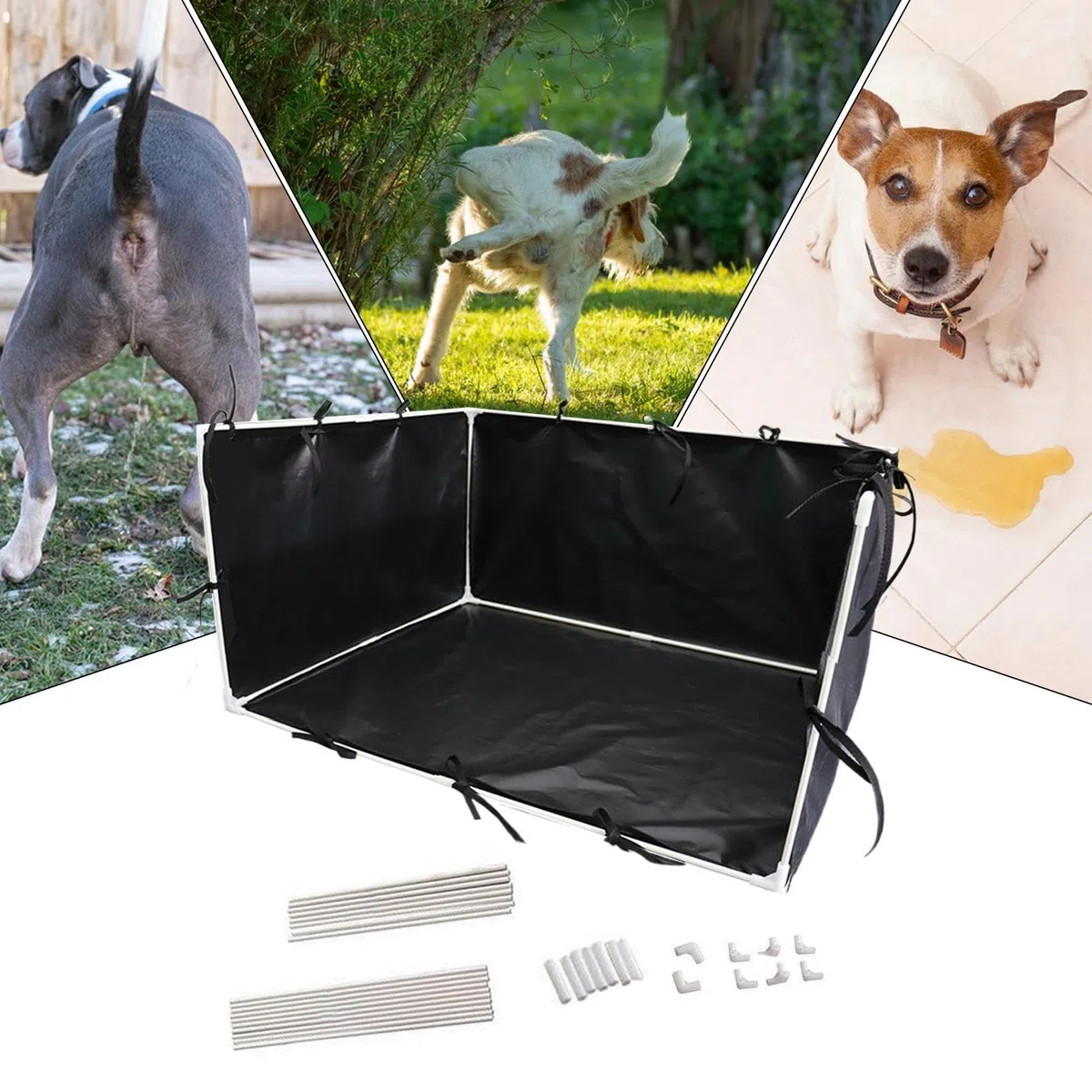 Pee Pad Sporter para Perros, portavasos para Perros | Bandeja de Entrenamiento de Cachorros con protección de Salpicaduras | Soporte de Almohadilla de de Cachorros Impermeable para Bulldog