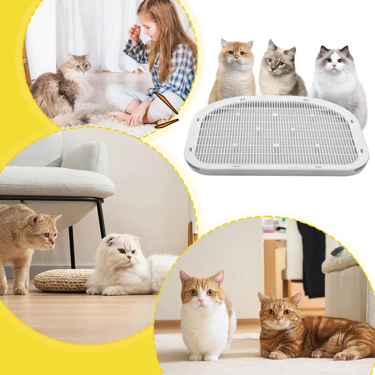 Paso o escalón para arenero de gatos Trampa Lavable Antirrastreo para
