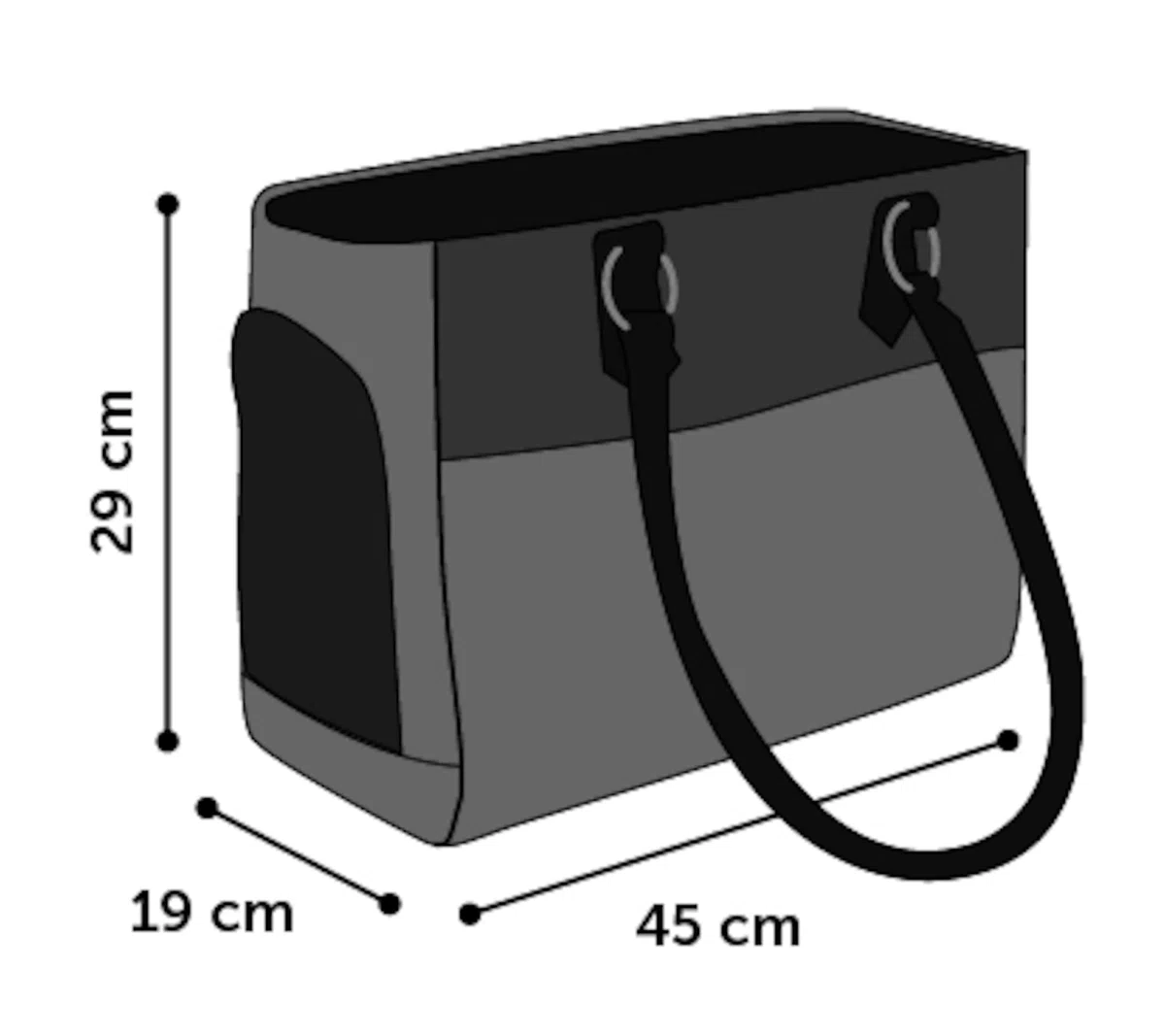 Transportín Gato – Perro – Lior – Bolsa en Textil con ventilación, Base Desmontable y Bolsillo Lateral