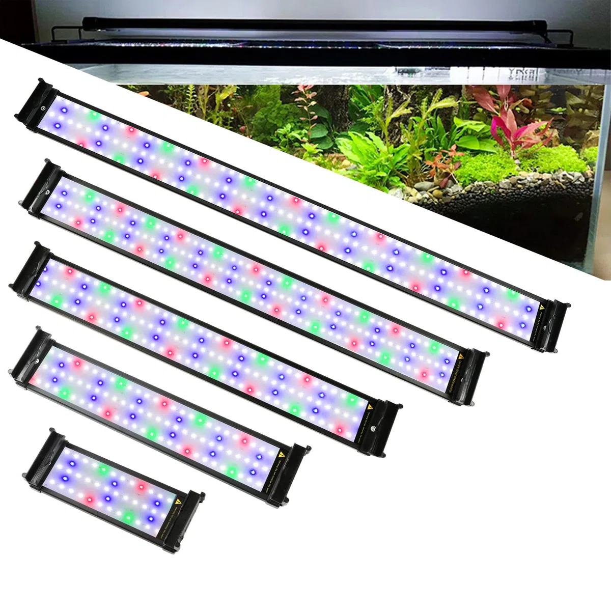 Iluminación LED Acuario, 28W Regulable RGB Luz Acuario con Temporizador para 65cm -90cm Acuario, Lámpara Acuario Pecera Planta de Peces con Soporte Ajustable