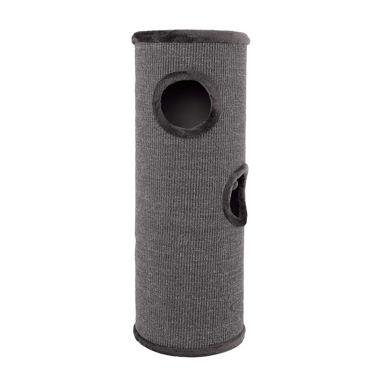 lionto Rascador de sisal con Pelota y Borde de Peluche, 100 cm de Alto, árbol rascador Estable para Gatos Grandes y pequeños, Ideal para uñas, Entretenimiento y escondites, Ø 36 cm, Gris