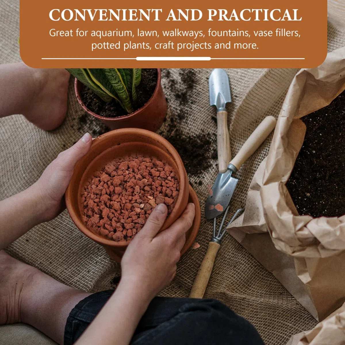 Happyyami 5 Bolsas de Piedra Natural Marrón para Ornamento de Vegetales y Acuarios, Alta Dureza y Apta para Peces, Adecuado como Relleno para Jarrones y Césped