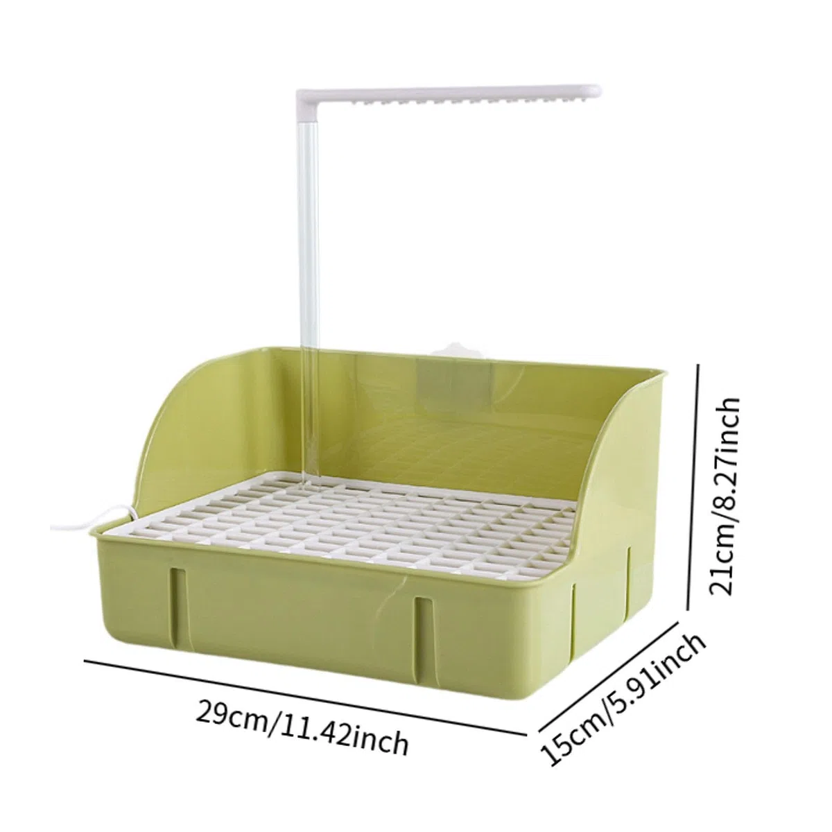 Parrot Bañera para Pájaros Automática de Ducha Eléctrica Jaula Recipiente Interactivo Material PP Adecuado para Cockatiel Paloma, Verde