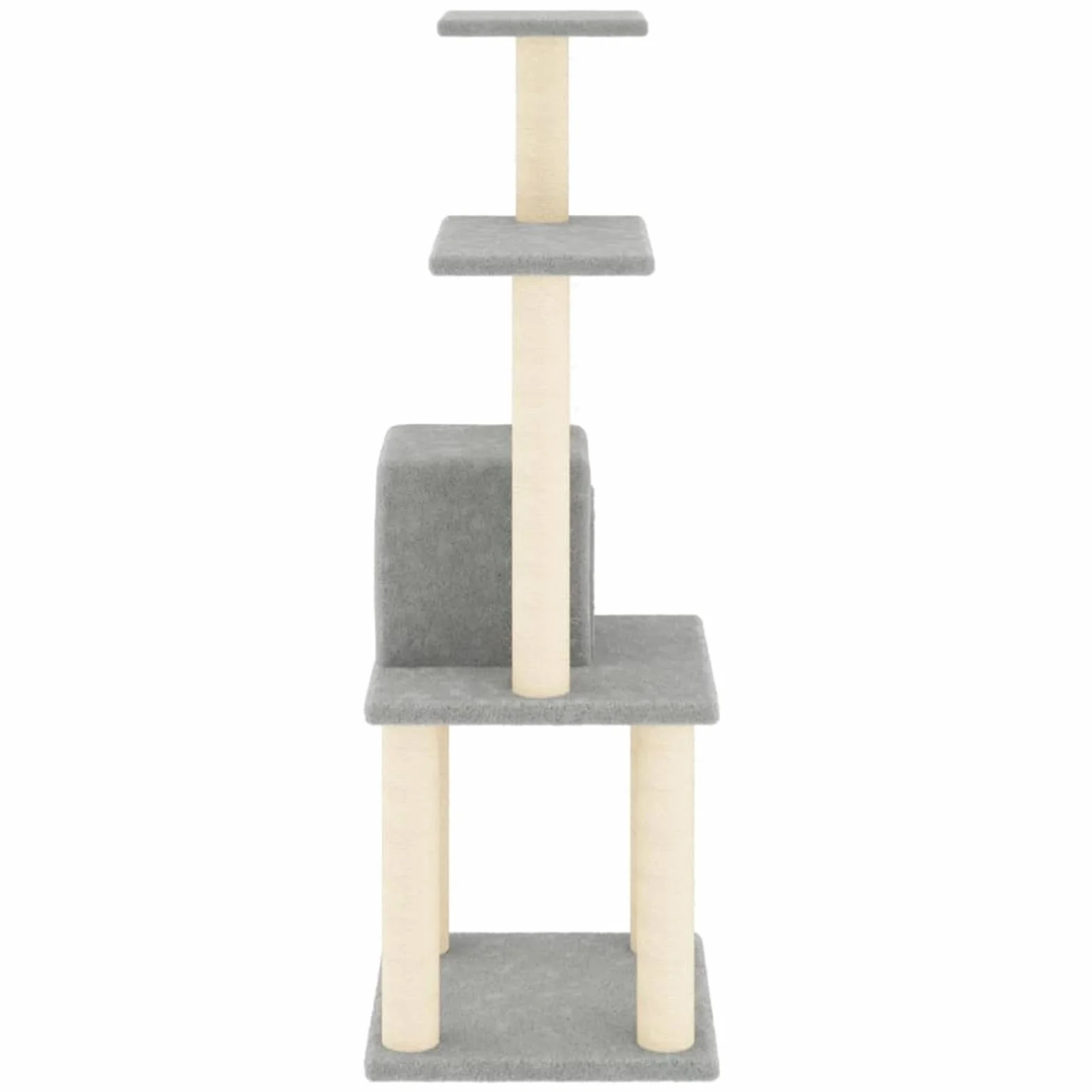 LAPOOH Rascador para Gatos con Postes de sisal, Arbol para Gatos, Gatos Accesorios, Arranhador para Gatos, Arbol Rascador Gatos, Gris Claro 105 cm