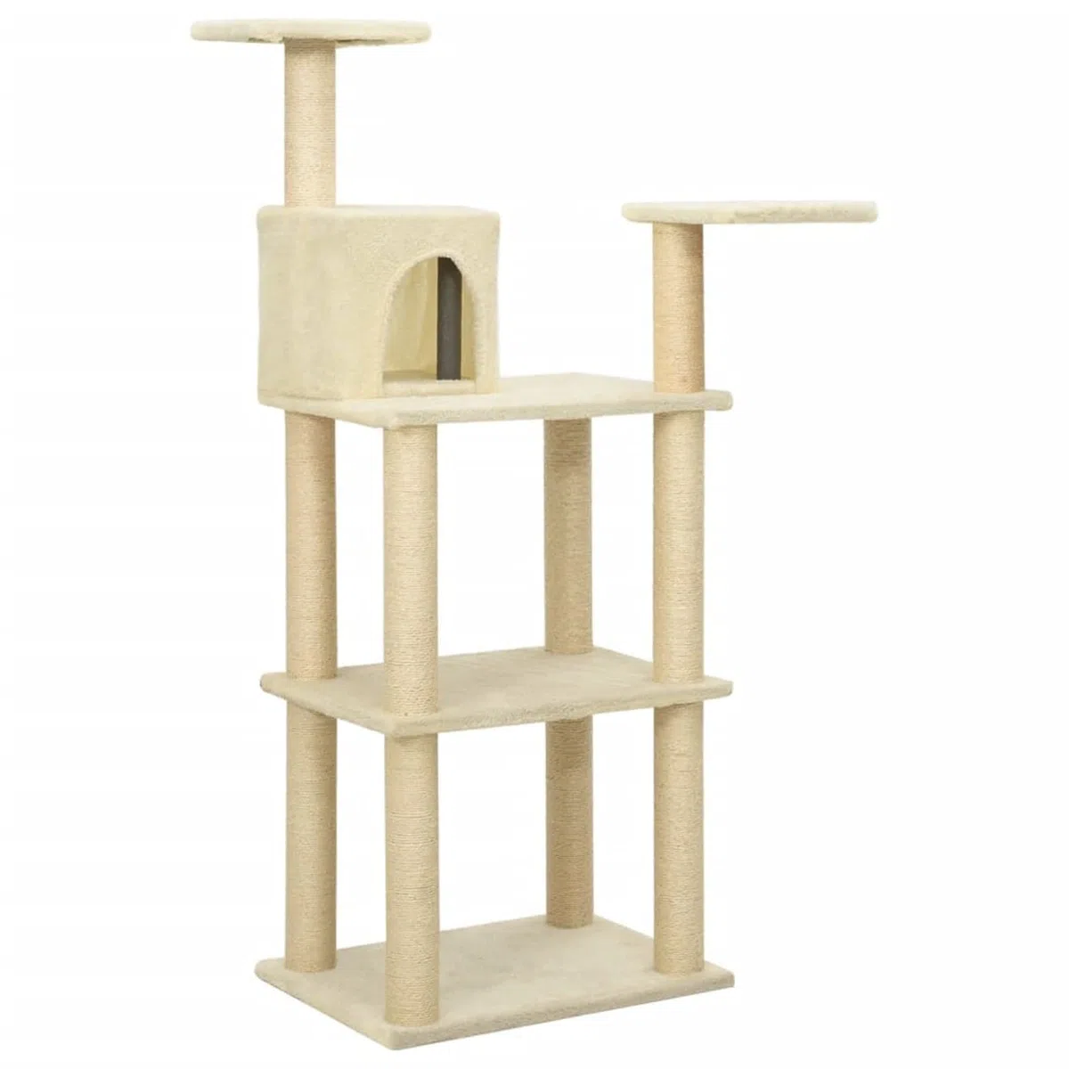Rascador para Gatos con Postes de sisal, XIAOGUANG Arbol para Gatos, Gatos Accesorios, Arranhador para Gatos, Arbol Rascador Gatos, Crema 119 cm