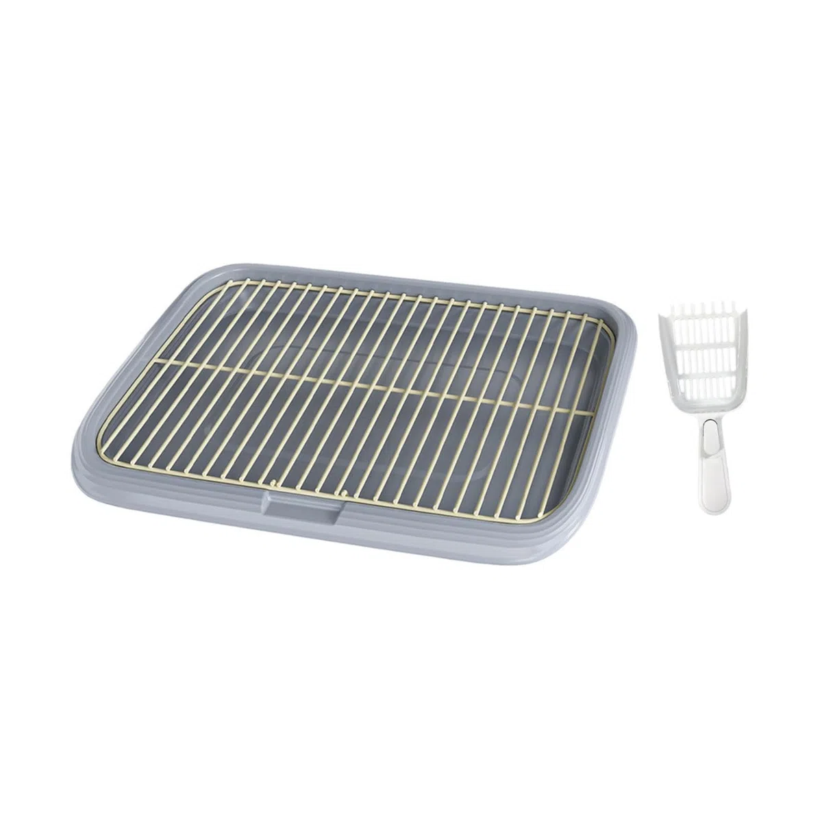 Entrenamiento para Perros con Bandeja para el baño innovadora Que Mantiene el Espacio Interior y Exterior Fresco Mientras los Perros están, Gris, SG