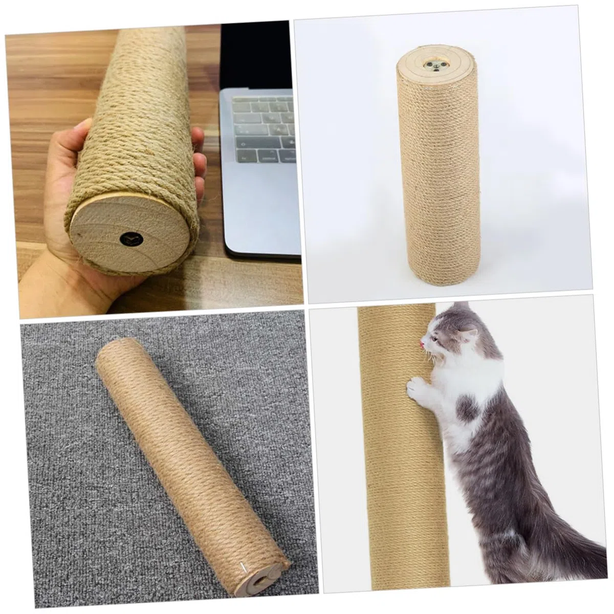 Poste Gatos para Yute Cuerda Madera Rascador