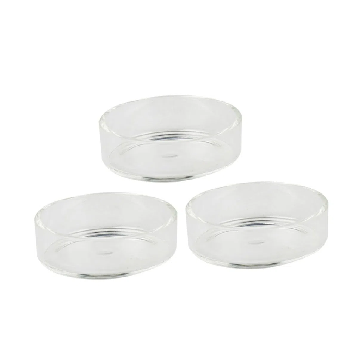 5 Cuencos Redondos de Vidrio Transparente Comedero Multipropósito Delicado Diseño Blanco de Alta Luminosidad para Comida de Camarones para Acuarios y Peces