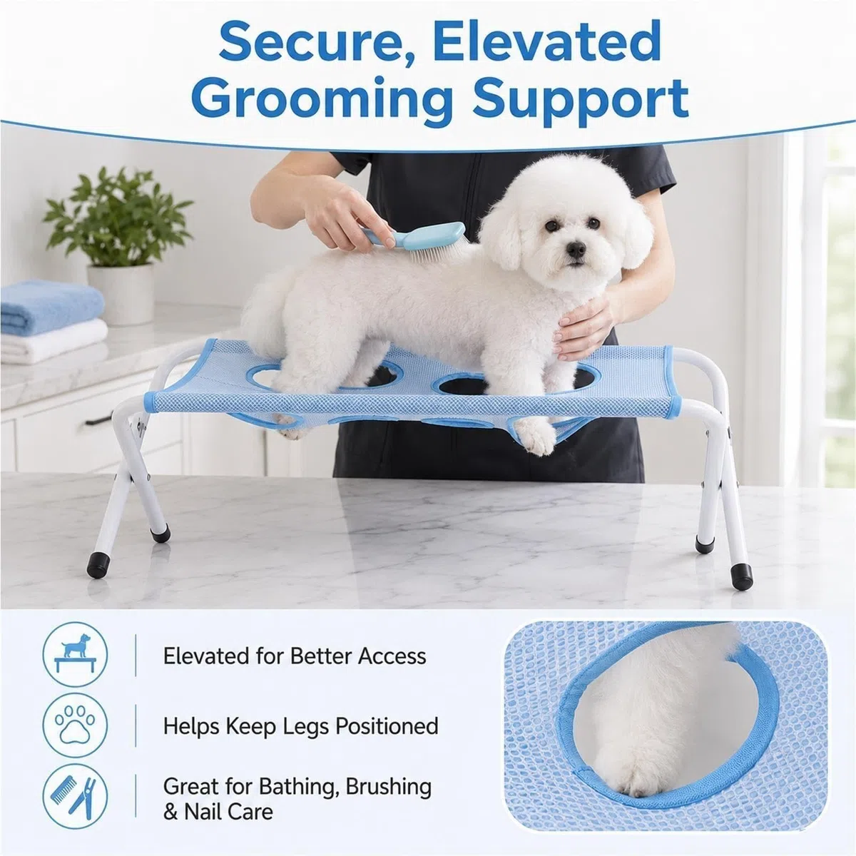 Soporte de Baño Plegable para Perros Mesa Peluquería Mascotas hasta 20kg