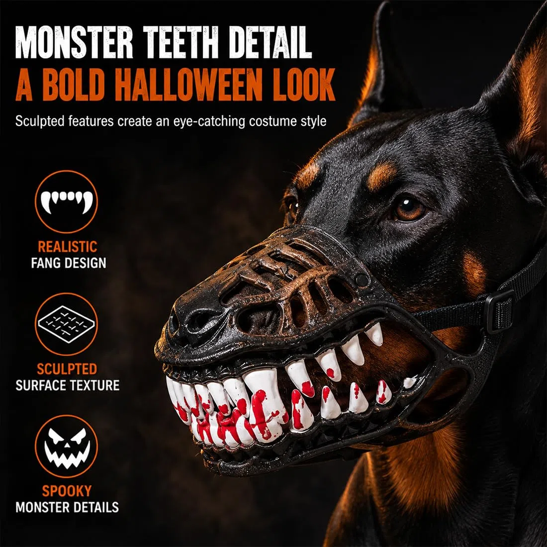 2027 Nuevo Bozal Monstruo Hellhound – Perro con Dientes (2 Pcs - B)
