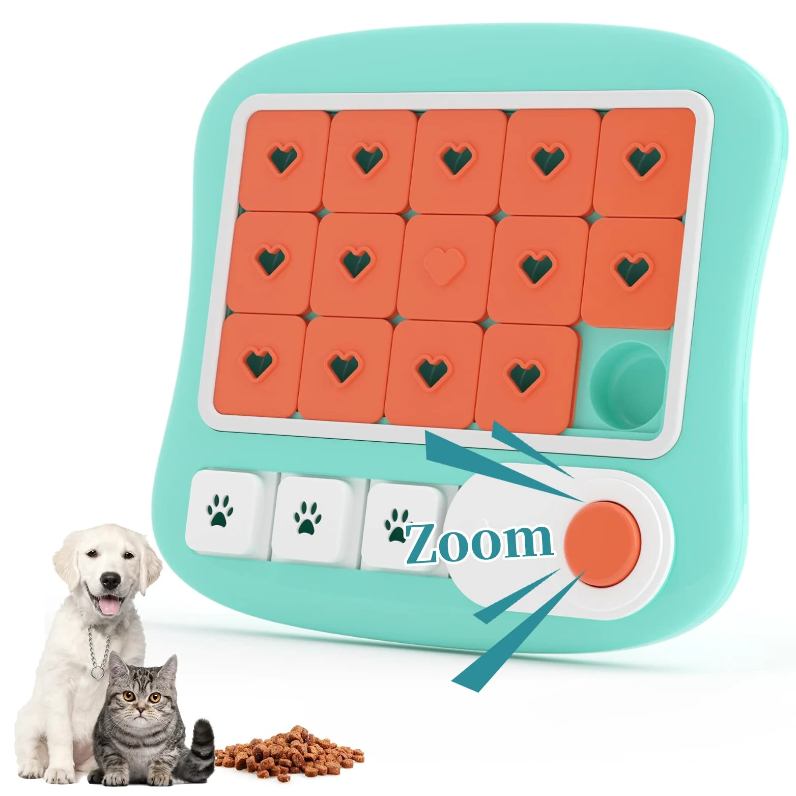 FOXMM - Puzle interactivo para perros, juguete para entrenamiento de coeficiente intelectual y estimulación mental, dispensador de premio con diseño chirriante para perros grandes, medianos y pequeños