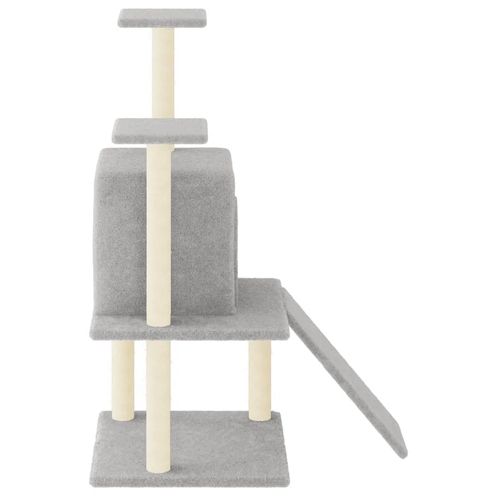 Rascador para Gatos con Postes de sisal Gris Claro 110 cm, ZEYUAN Rascador Gato, Arbol Rascador para Gatos, Gatos Accesorios, Torre Gatos, Arranhador para Gatos, Casa para Gatos