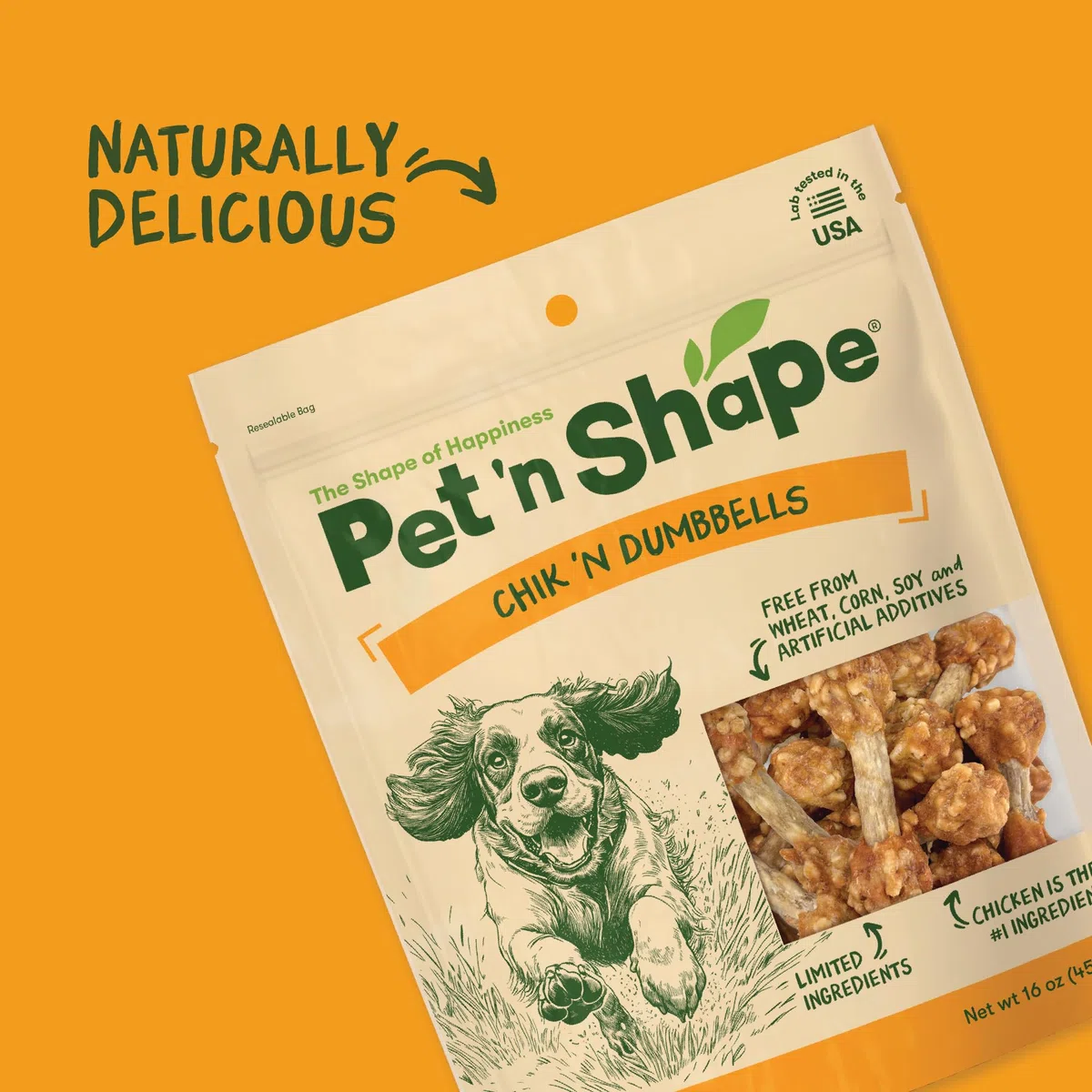 PET 'n SHAPE - Chik N Dumbbells Treat - 1 lbs (16 oz./454 g)