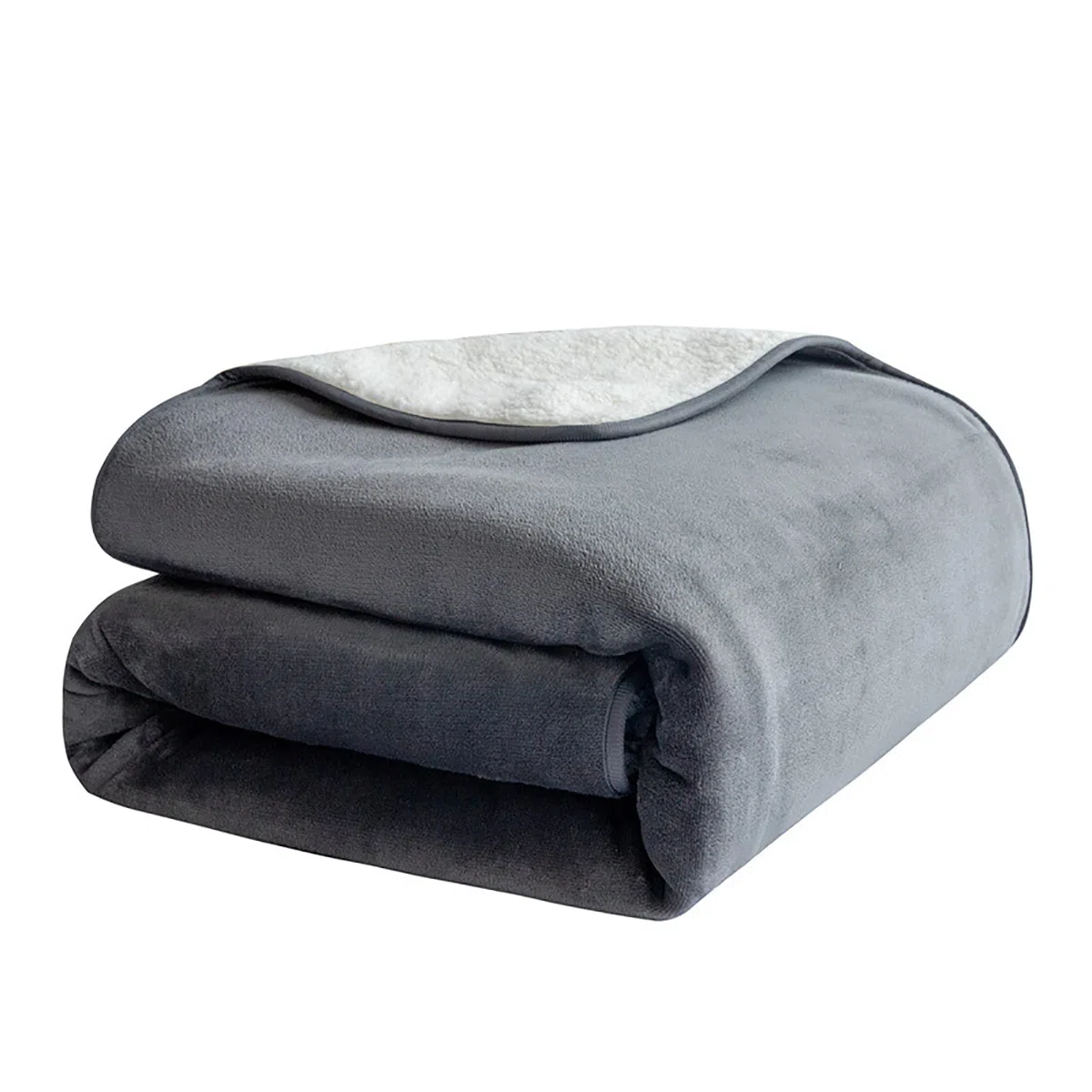 Manta Impermeable para Perros, 3 Capas de Franela y Sherpa, Cobertor Reversible Protector para Cama, Sofá y Sillón, Gris, 152x203cm