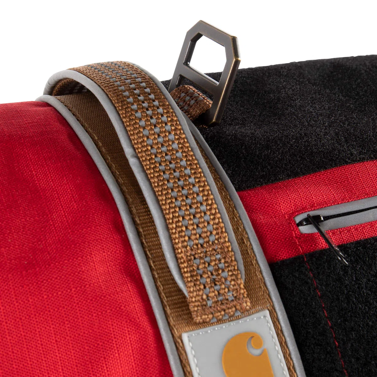 Carhartt Chalecos para Mascotas, Nailon Ripstop arnés para Perro de Servicio, S, Alto Riesgo Rojo/Carhartt marrón, pequeño