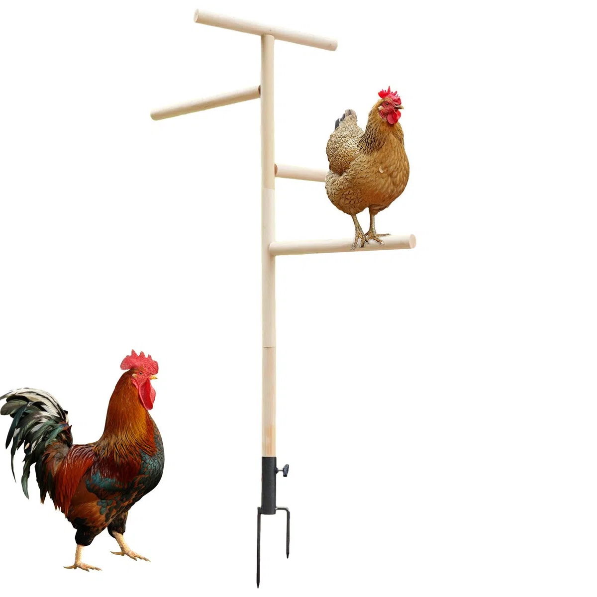 grande para perca para pollos - Perca para aves de corral, Soporte de perca para pollos al aire libre de hierro | Juguetes de enriquecimiento de pollos Rama de entrenamiento | Parque infantil, juguetes de enriquecimiento para pollos, percha e