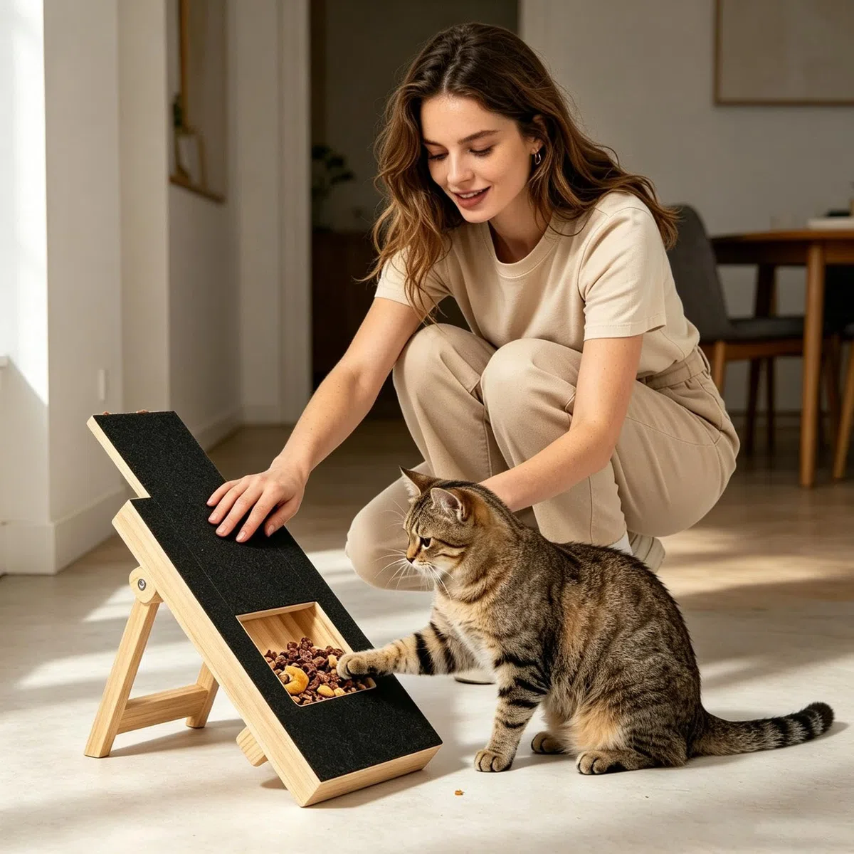 Tabla Rascadora De Uñas Con Para Perros Actividad Interactiva De Madera Con