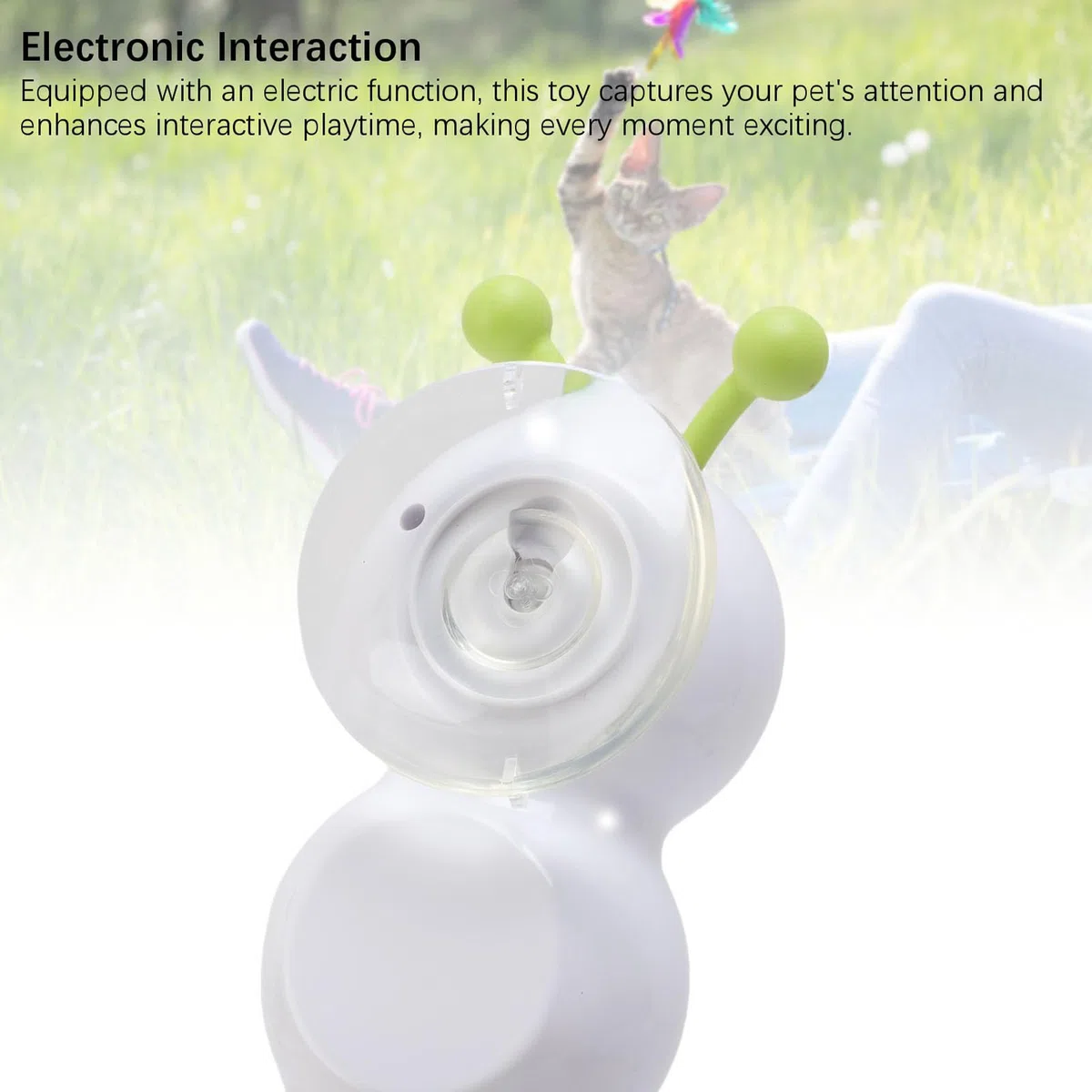 Dpofirs Juguete Interactivo Eléctrico para Gatos, Juguete de Oruga de Plástico para Gatos con Función Inteligente y Ventosa, para Mascotas Recargable por USB
