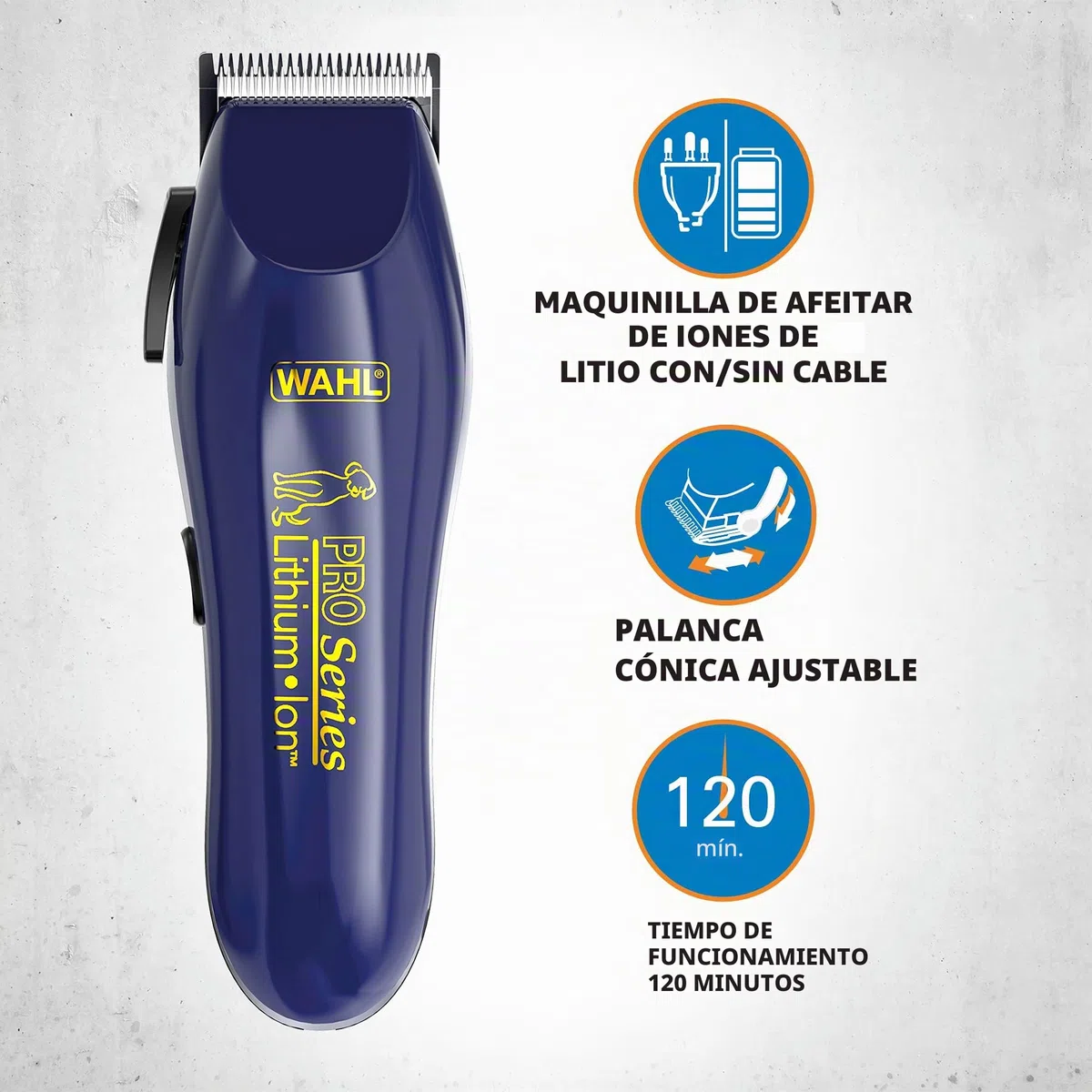 WAHL Dog Clippers, Pro Series - Kit de Aseo para Perros de Litio con Capa Completa para Cortar Perros, cortauñas sin Hilos de bajo Ruido