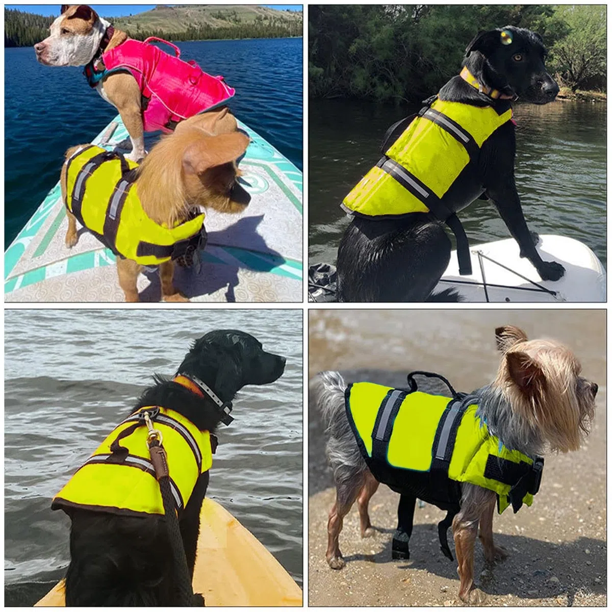 Chalecos salvavidas para perros para nadar con asas de rescate ajustables