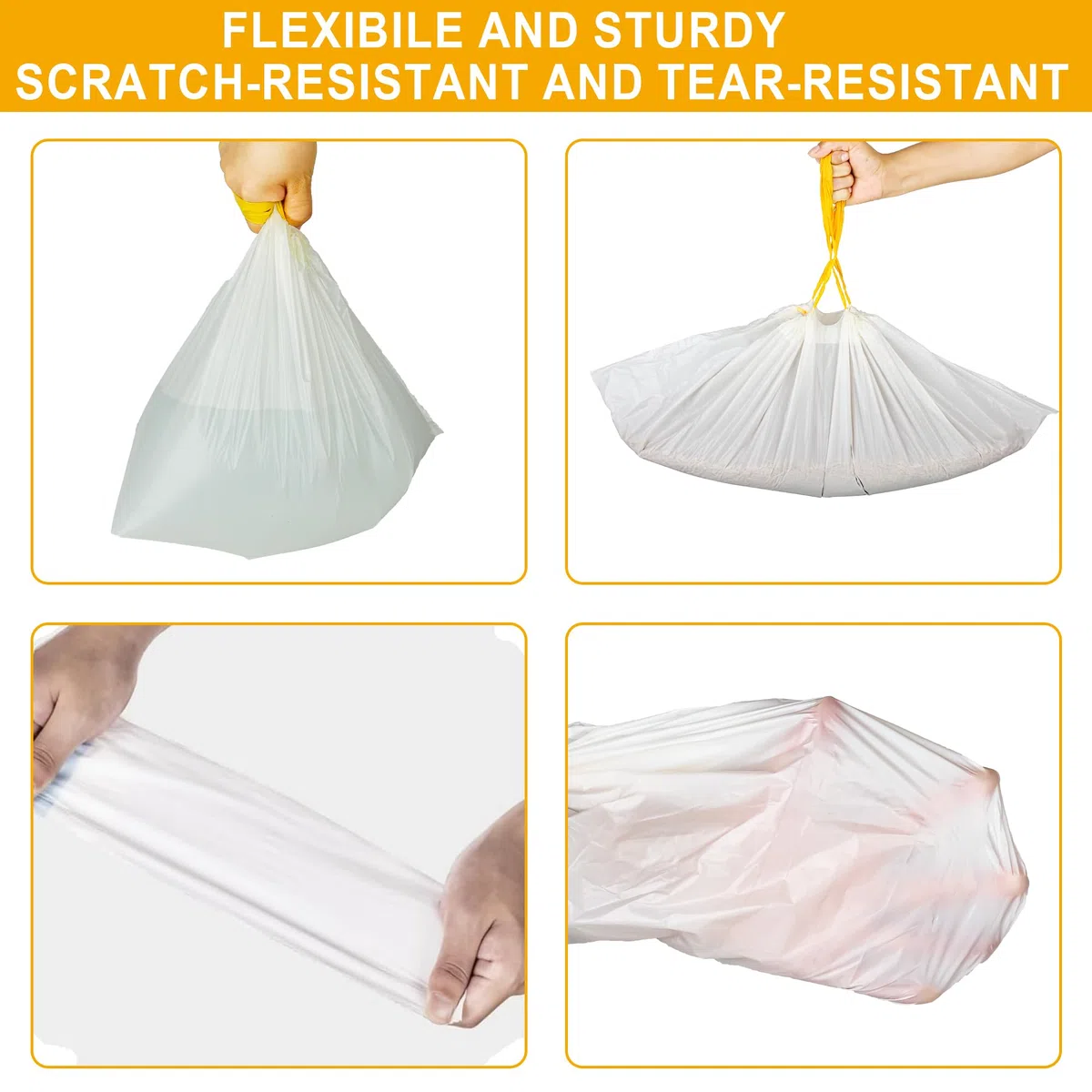 60 bolsas de arena con cordón supergruesas, bolsas de arena para gatos resistentes con gran tamaño, sin perfume, para caja de arena para gatos autolimpiables, bolsas de fácil limpieza para gatos y