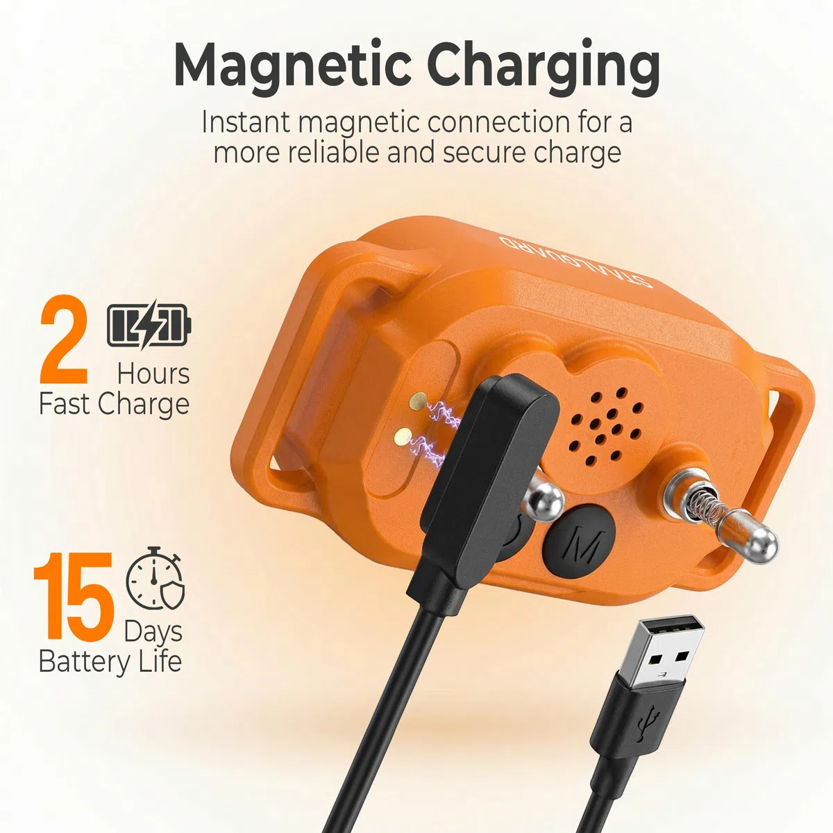 Lote de Dos Collares 2 en 1 Antiladridos y Adiestramiento para Perros con Mando a Distancia – Automático y Manual – Sin Descarga Eléctrica – Modo Pitido y Vibración Progresiva (Negro y Naranja)
