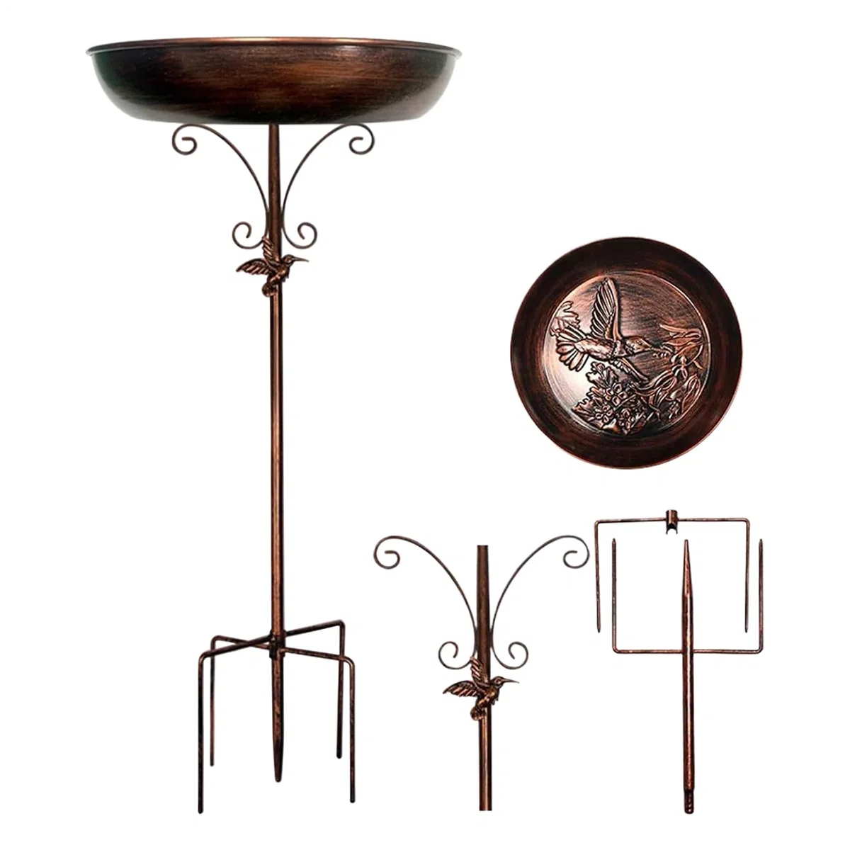 Bebedero Para Aves Exterior Para Aves De Patio | De Hierro Fundido Decorativo Con Plato Para Jardín Terraza Balcón Patio Exterior