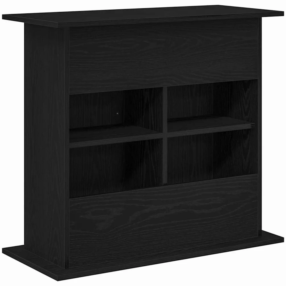 Soporte para acuario, madera negra, 81 x 36 x 73 cm, con espacio de almacenamiento y almacenamiento estable para accesorios de acuario y peces en el salón, dormitorio, oficina