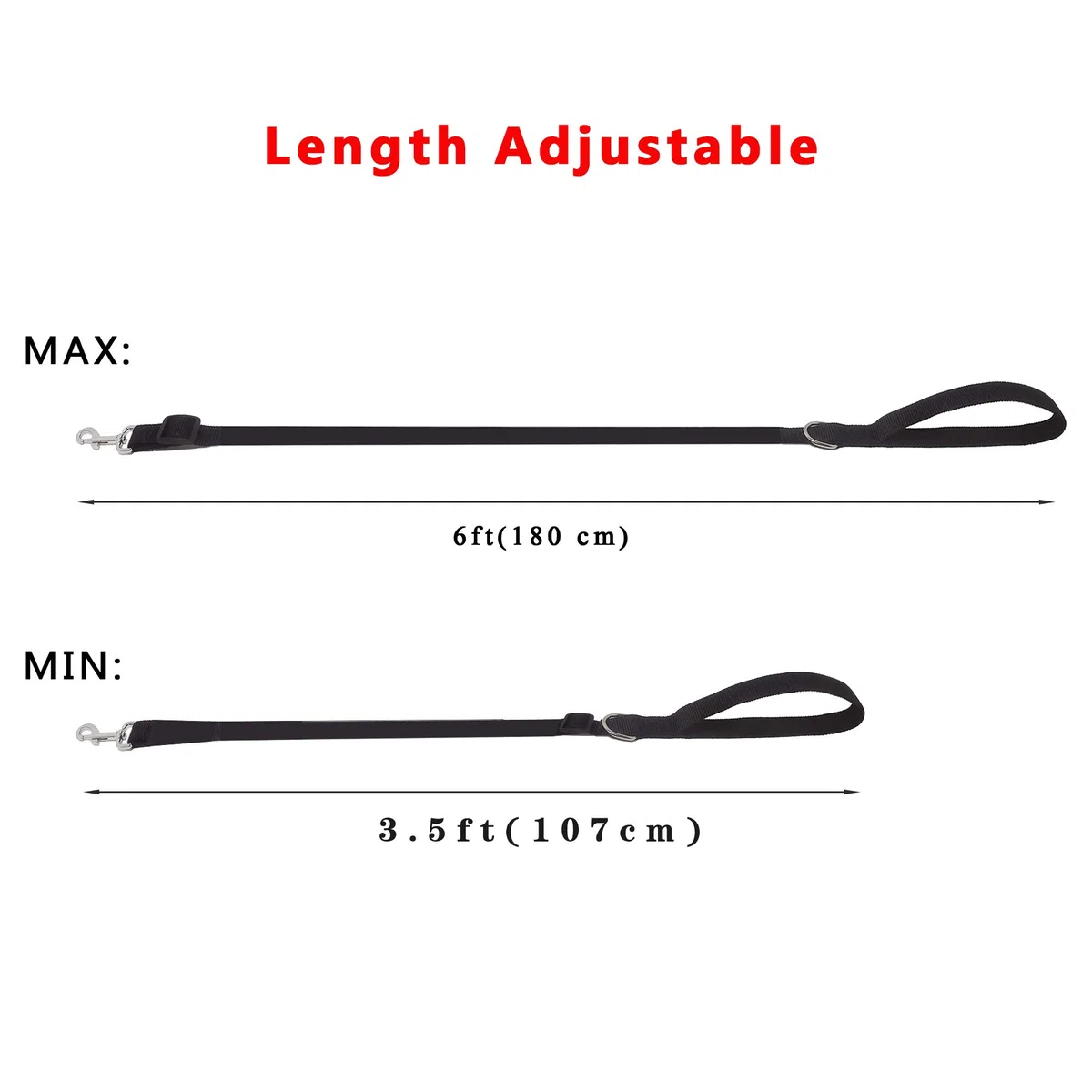 TAIAN Correa de nailon ajustable para perro, correas de perro de 4 pies, 5 pies y 6 pies de largo para perros medianos y grandes (morado)