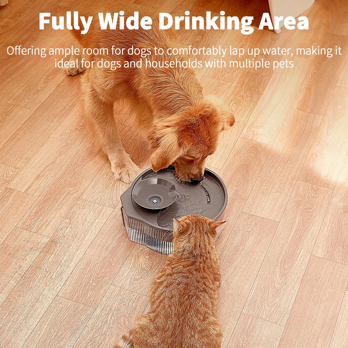 Fuente de agua para perros, fuente de agua para mascotas de 1.32 galones/169 onzas con diseño transparente y 3 filtros, fuente para perros con bomba silenciosa, ideal para perros y hogares con
