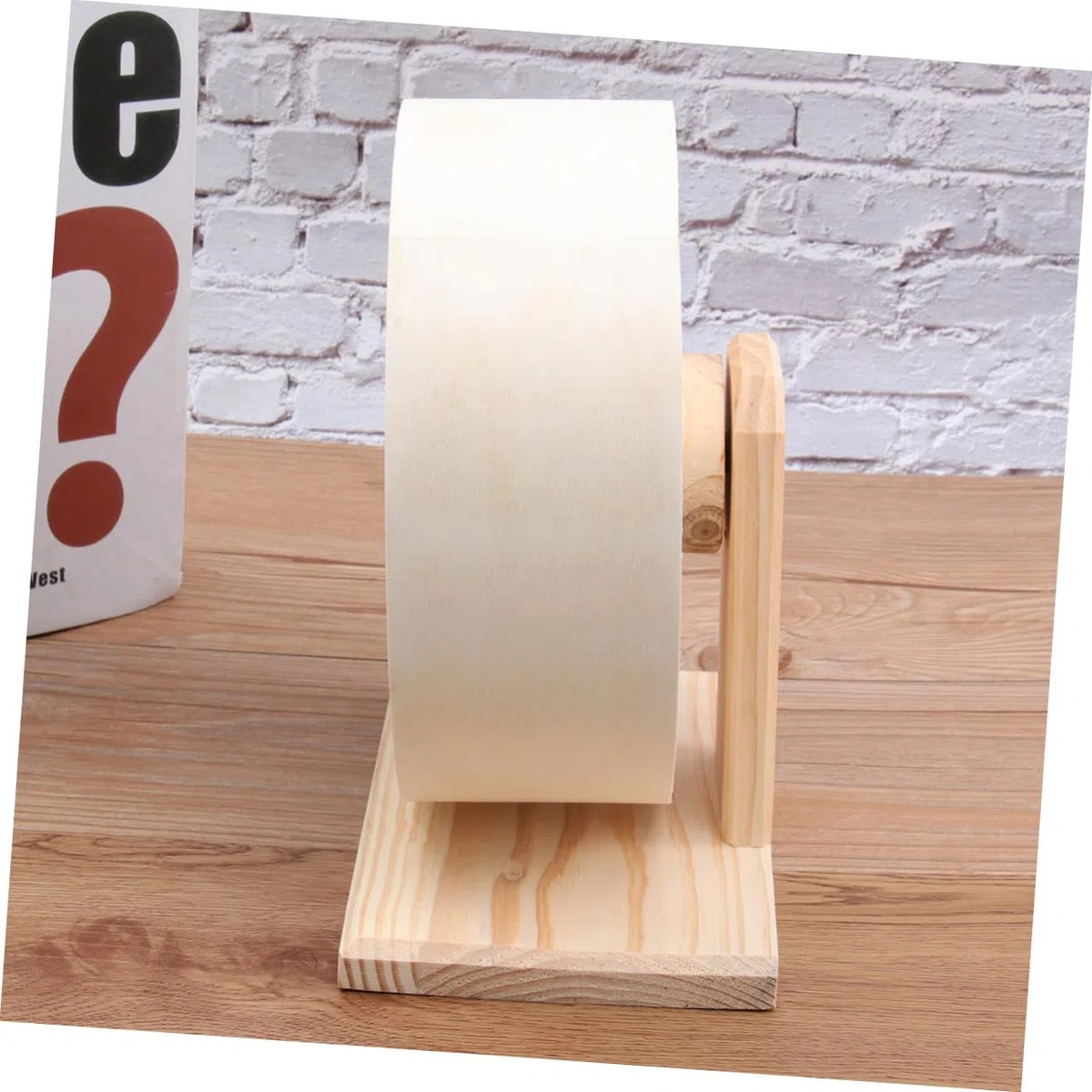 Rueda de Madera sólida Ejercicio Rueda de roedores no Silenciar desct Erizo para Hamsters platillo pequeño Juguete para Mascotas Bambú Beige