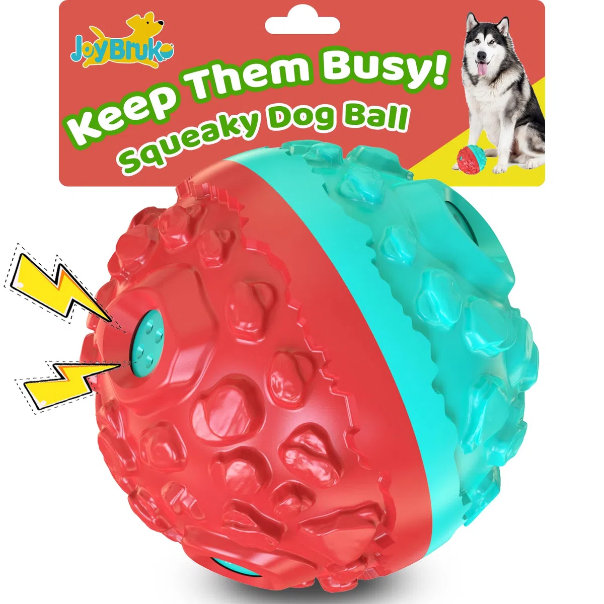 Pelota de perro para masticadores agresivos, bolas de juguete interactivas para perros, divertido sonido chirriante para mantenerlos ocupados, duraderos para razas pequeñas, medianas y