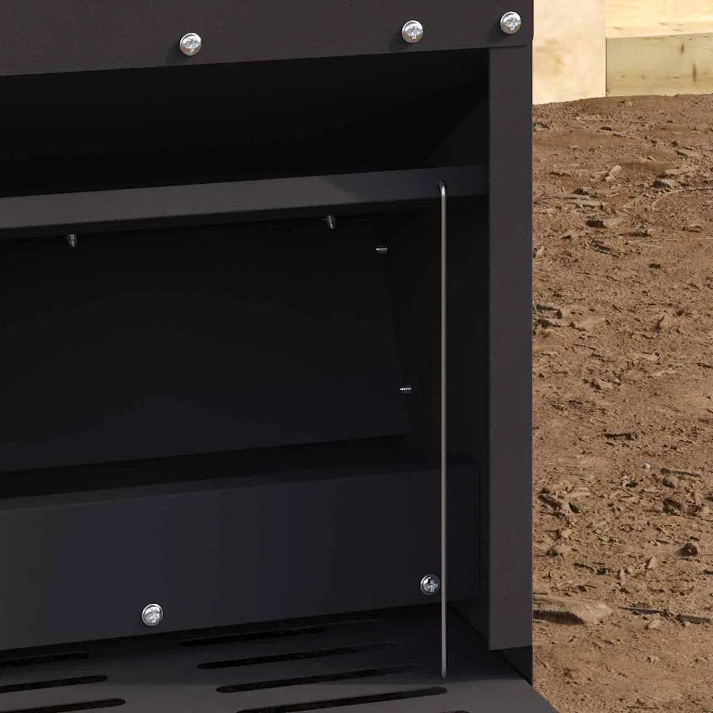 Comedero de pollo de metal de 25 x 42 x 40 cm de acero laminado en frío con mecanismo de pedaleo, gran comedero para rebaños, resistente y duradero para uso en interiores y exteriores