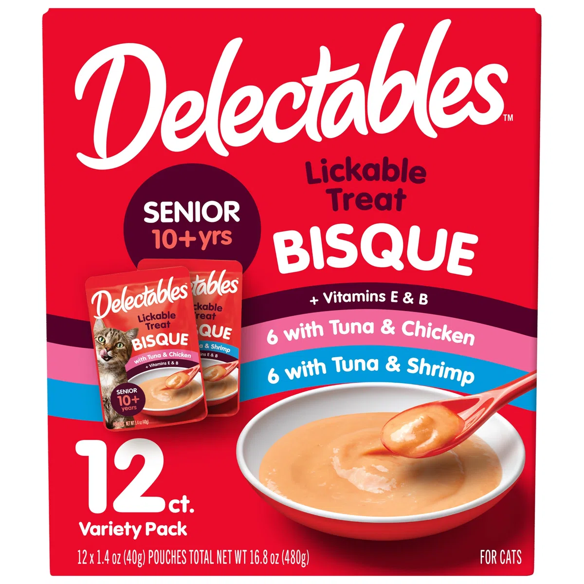Hartz Delectables Bisque Senior Variety - Tratar para Gatos (12 Puntos)