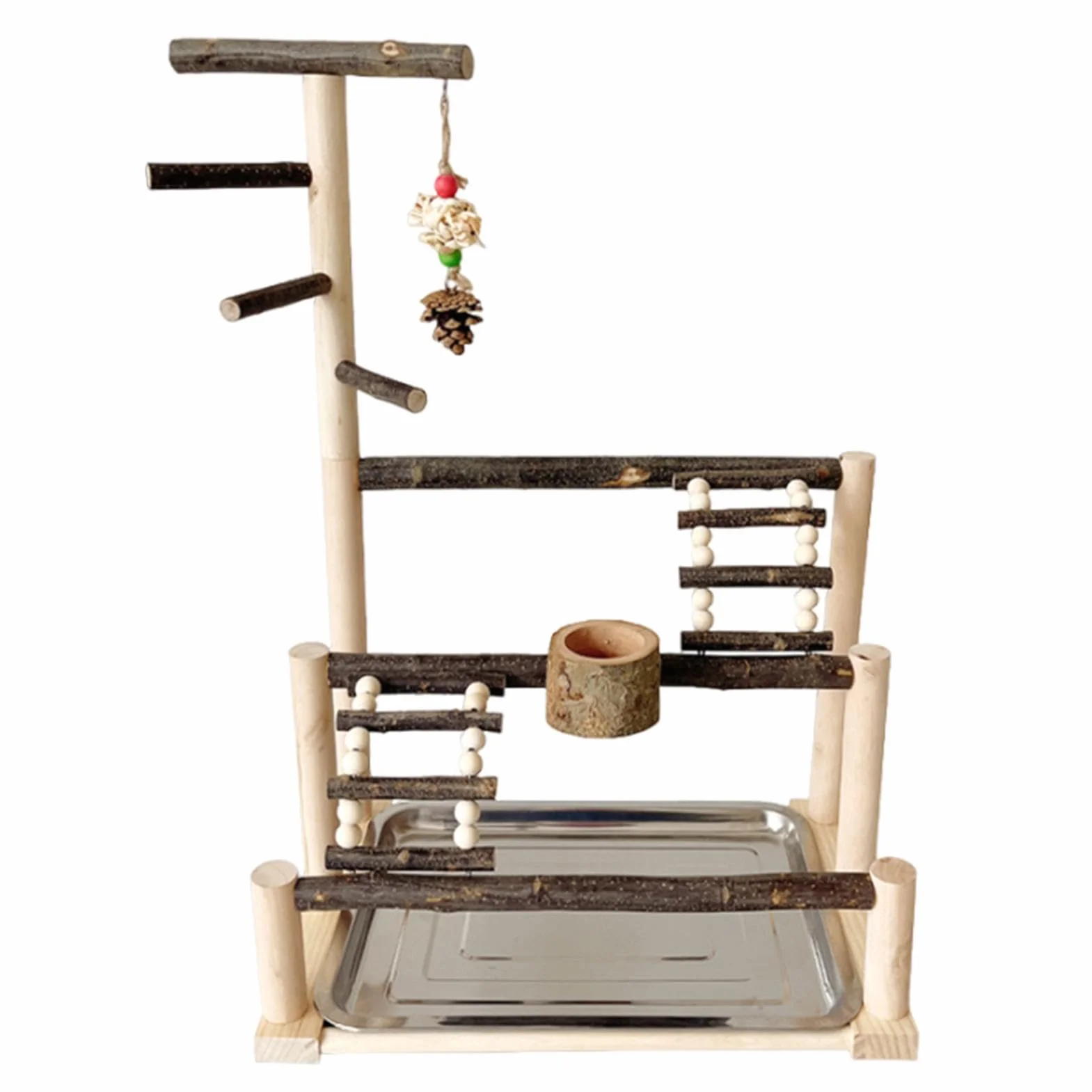 Parrot Playstand Gym - Periquito de aves innovador | Juguetes para perchas de aves | Jaula de periquito en el suelo | Parque infantil para loros | Parque infantil para loros | Parrot