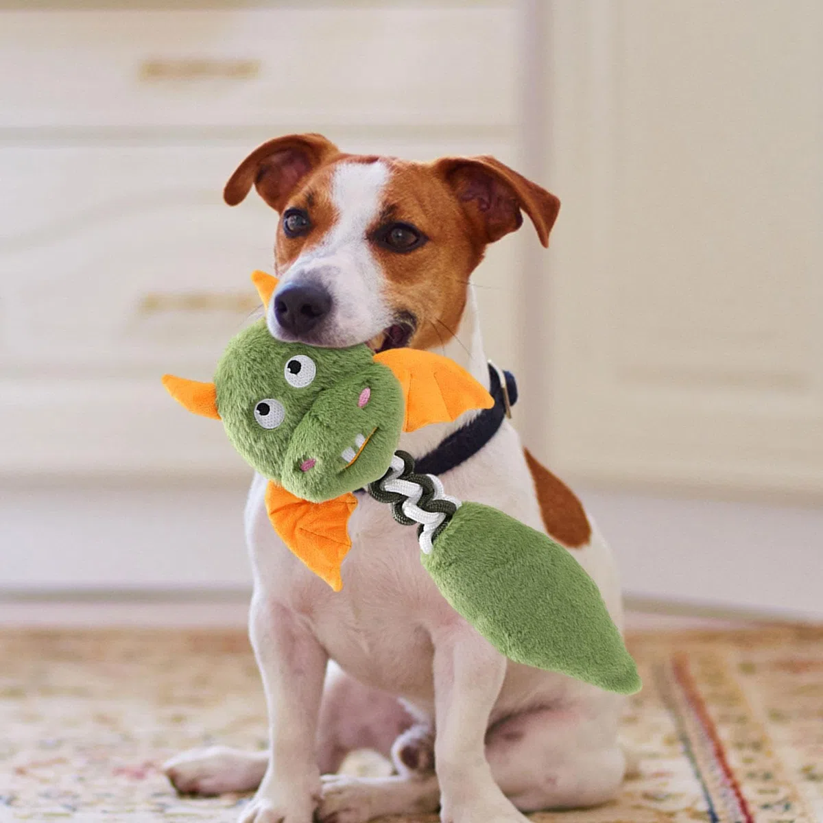 Juguete Interactivo para Perros Peluche Masticable Squeak Resistente con Sonido para Función de Entretenimiento Adecuado para Cachorros Perros, Verde