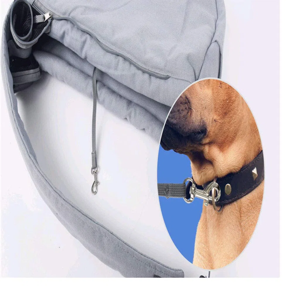 Namvo Bolsa de Transporte para Mascotas, Bolsa Frontal de Lona con Correa Acolchada Ajustable para Perros y Gatos (Gris)